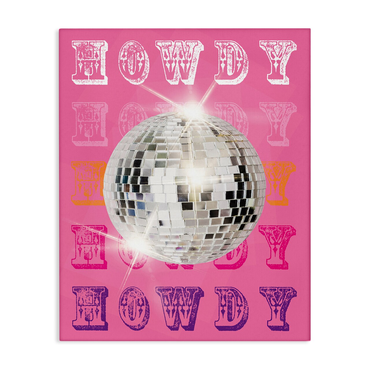 Stupell Industries Howdy Retro Disco Ball Canvas Design by Susan Arnot